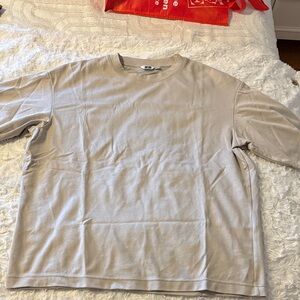 Uniqlo Men's Short Sleeve Crewneck Shirt - Light Beige